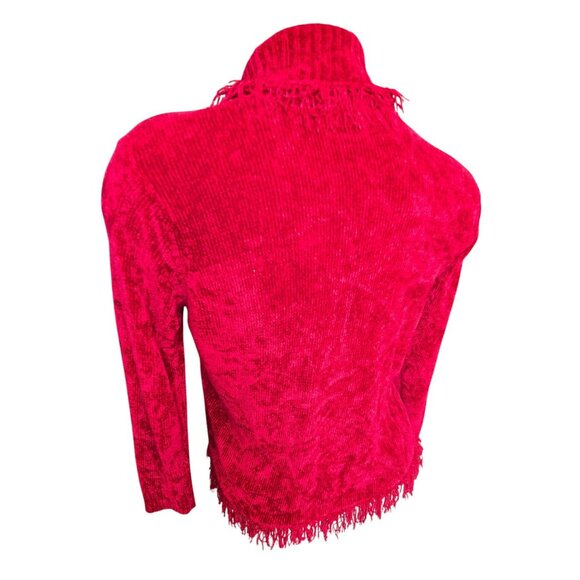 Red Fringed Turtleneck Sweater Woman's Size 1X Rafaella Soft Feel JJ4072 - Picture 6 of 7